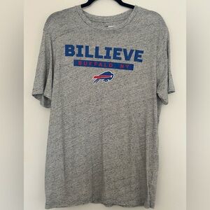 Buffalo Bills “Billieve” Men’s T-Shirt Gray NFL Team Apparel Size Large